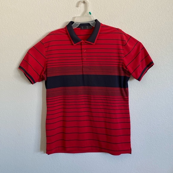 G/FORE Men’s Red with Stripes Golf Polo Shirt Size Size M - Picture 1 of 8